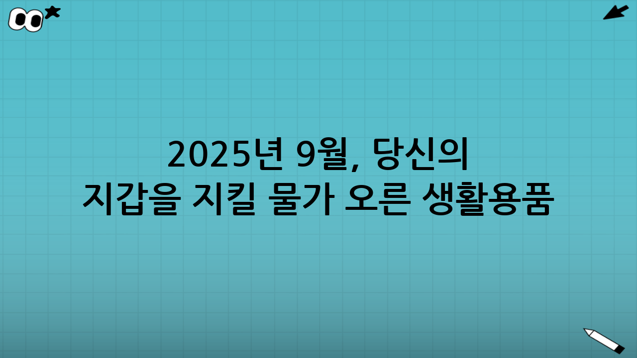 2025년 9월, 당신의 지갑을 지킬 물가 오른 생활용품 대체재 완벽 가이드!