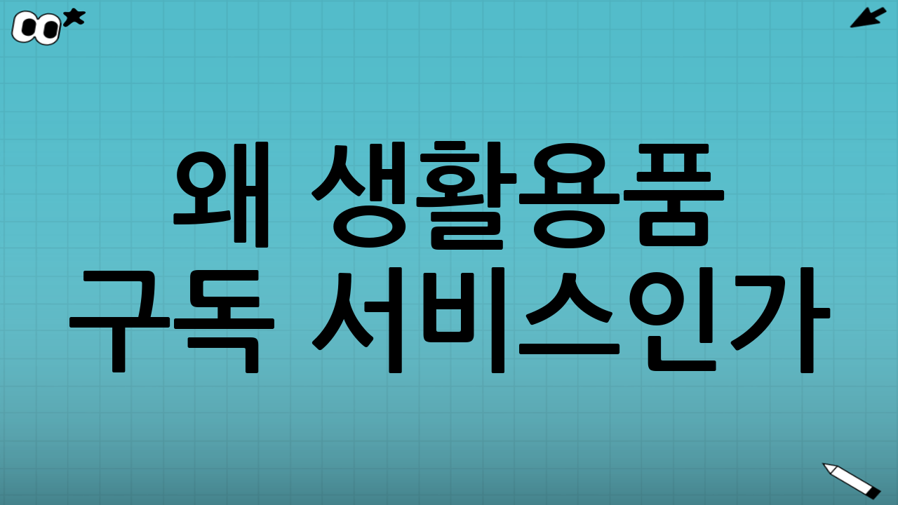 왜 생활용품 구독 서비스인가?