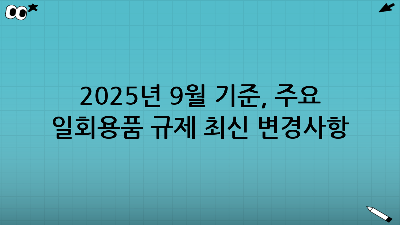 2025년 9월 기준, 주요 일회용품 규제 최신 변경사항 총정리
