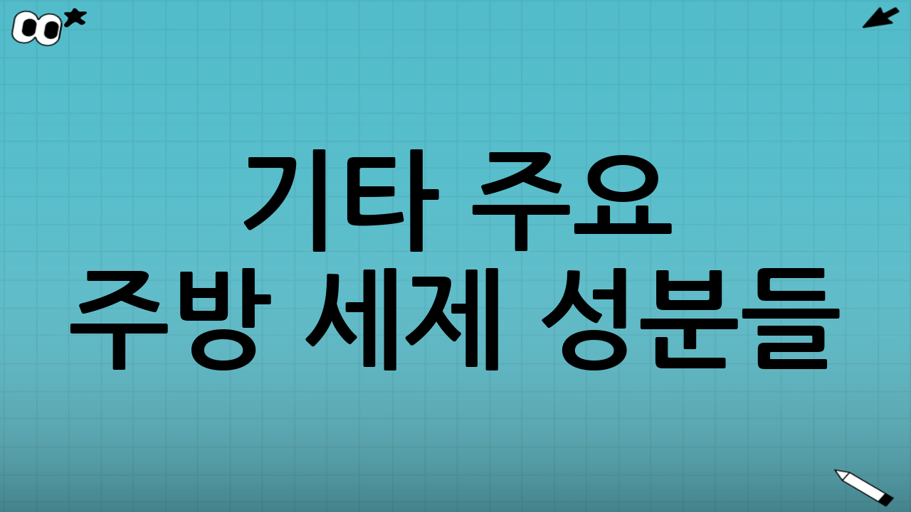 기타 주요 주방 세제 성분들: 효소, 보존제 등
