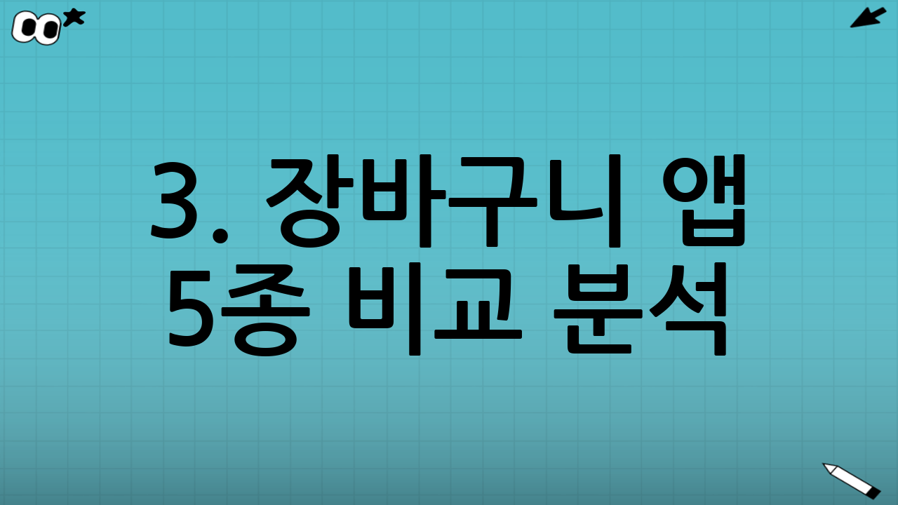 3. 장바구니 앱 5종 비교 분석: 스마트한 쇼핑 도우미