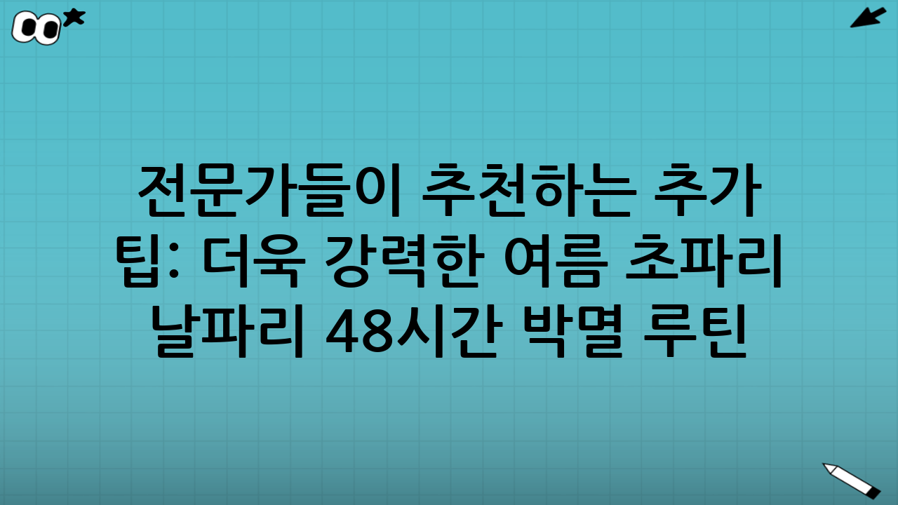 전문가들이 추천하는 추가 팁: 더욱 강력한 여름 초파리 날파리 48시간 박멸 루틴