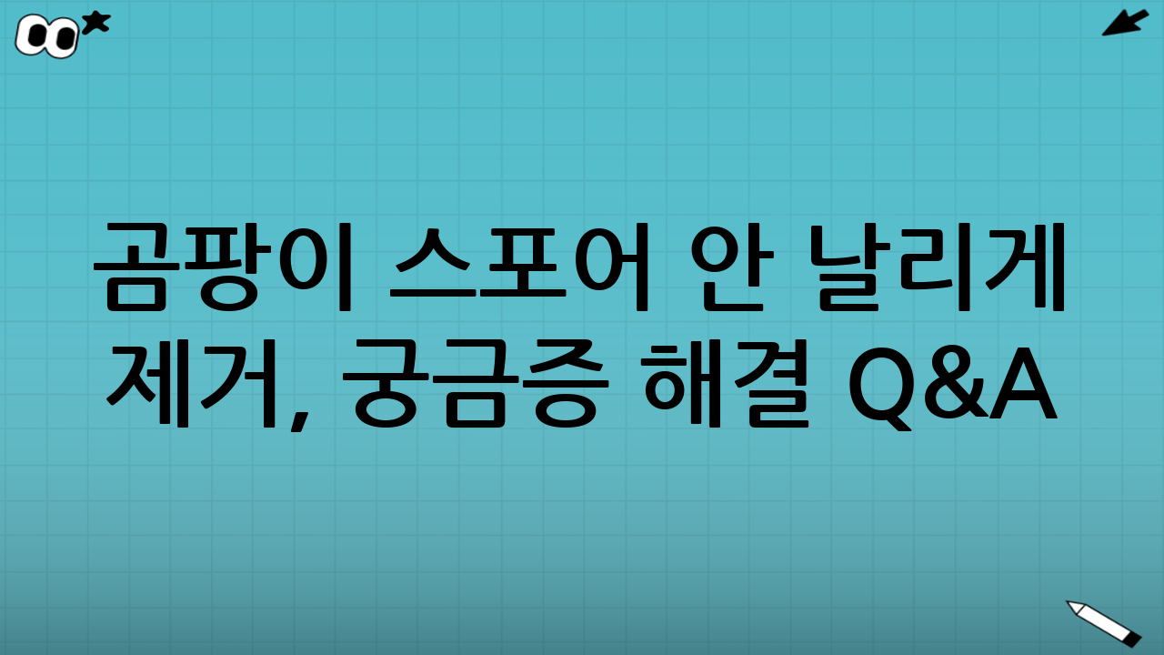 곰팡이 스포어 안 날리게 제거, 궁금증 해결 Q&A