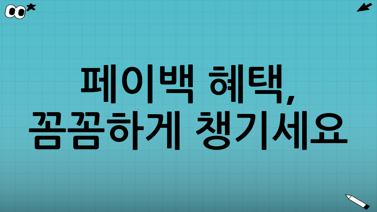 페이백 혜택, 꼼꼼하게 챙기세요!