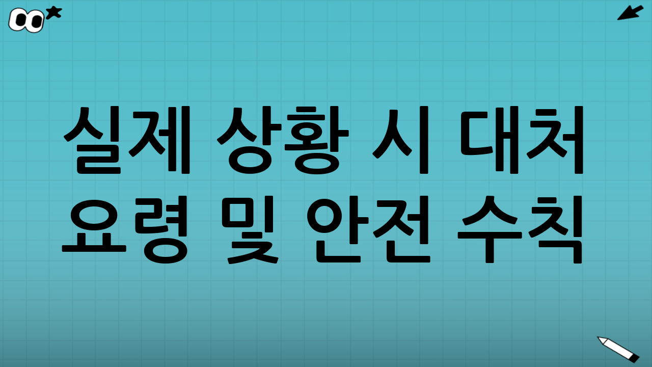 실제 상황 시 대처 요령 및 안전 수칙