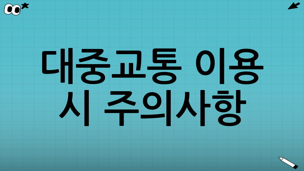 대중교통 이용 시 주의사항