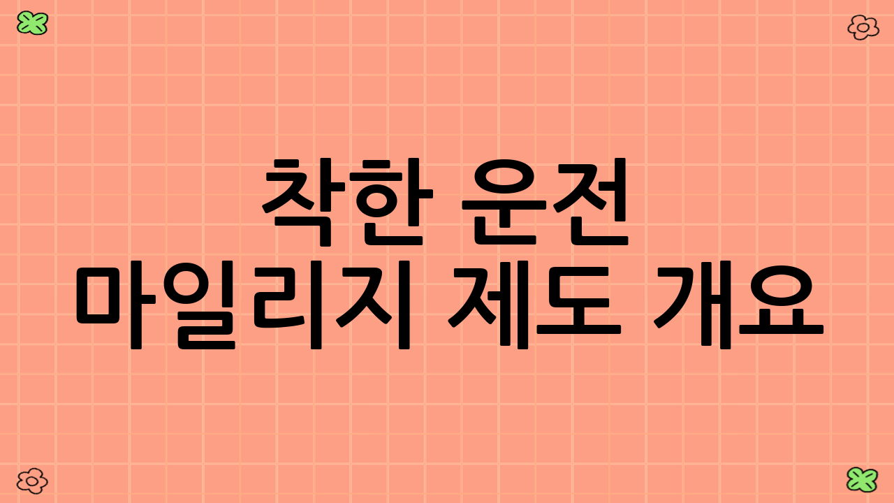 착한 운전 마일리지 제도 개요