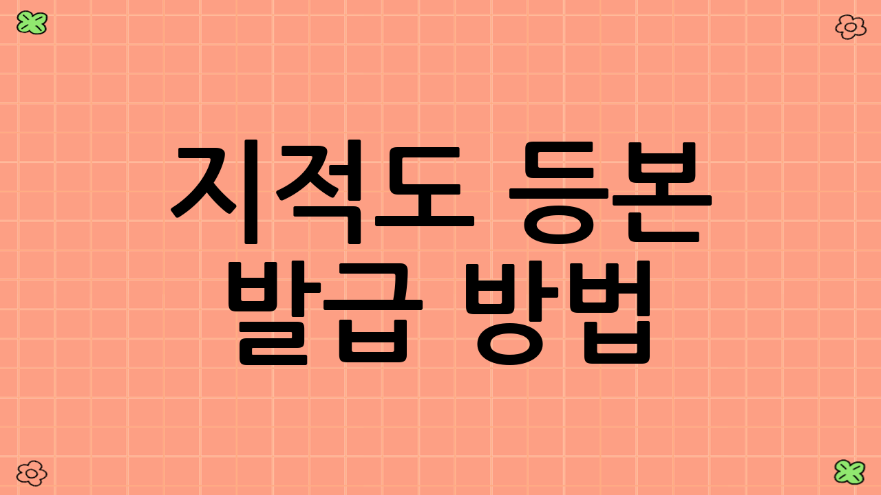 지적도 등본 발급 방법: 다양한 선택지