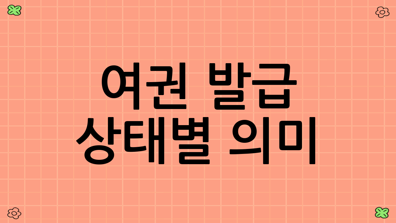 여권 발급 상태별 의미